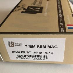 Boîte de 20 munitions SOLOGNE ballistic tip calibre 7 Rem Mag
