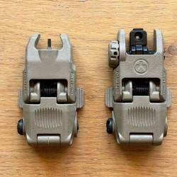 Hausse et Guidon MAGPUL MBUS Gen2 pour AR15 FDE