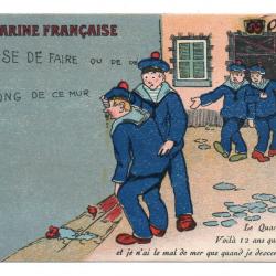 CPA - "ILLUSTRATEUR" carte postale HUMOUR Dessin MILITAIRE Marine Française N°1748