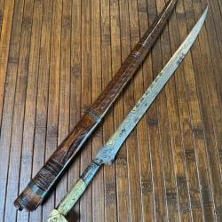 TRÈS GRAND POIGNARD 53 CM ORIENTAL FLISSA XlX éme