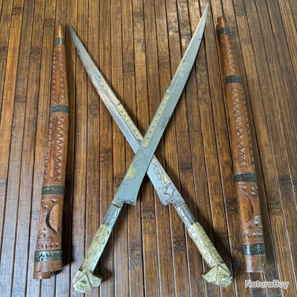 RARE PAIRE DE GRAND POIGNARDS ORIENTAL FLISSA KABYLE