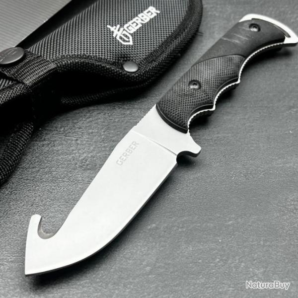 Gerber Freeman Guide Hunting Couteau  Dpecer Lame Acier 5Cr13MoV Manche ABS Etui Nylon 00589