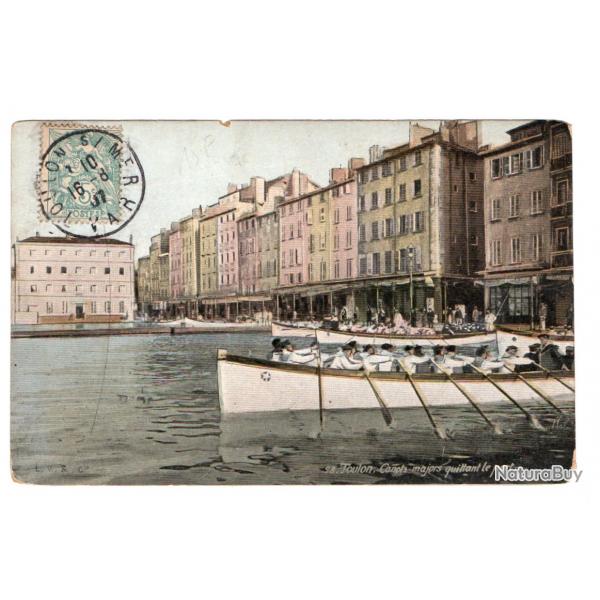 CPA -Marine Militaire -TOULON.Canots majors quittant le port  N3010
