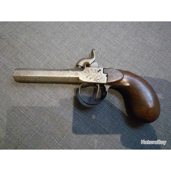 pistolet liegeois a coffre, percussion