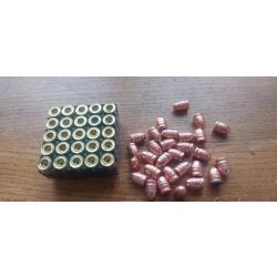 KIT RECHARGEMENT REVOLVER 32 S&W SHORT. 25 DOUILLES RECHARGEABLES + 25 OGIVES+25 AMORCES