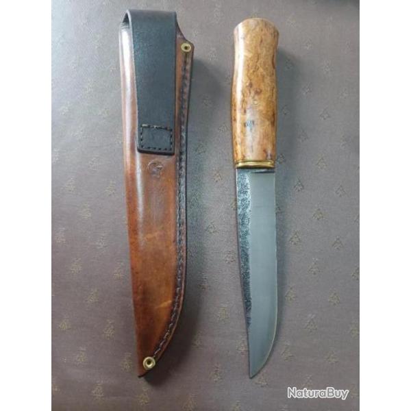 Couteau forg Fred Charrire acier 80CRV2 manche loupe de frne