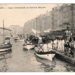 CPA - Marine Militaire  - TOULON -Quai Croustadt et Canots Majors - N°3060