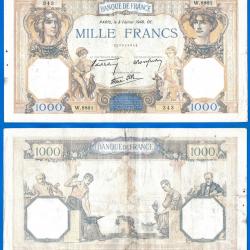 France 1000 Francs 1940 Ceres Et Mercure Grand Billet Franc Frcs Frc Frs