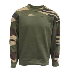 Soldes ! Sweat col rond kaki camouflage CE