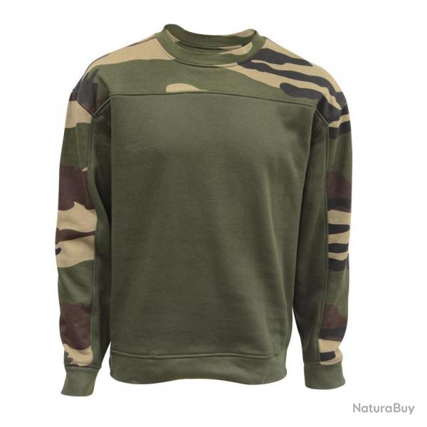 Soldes ! Sweat col rond kaki camouflage CE