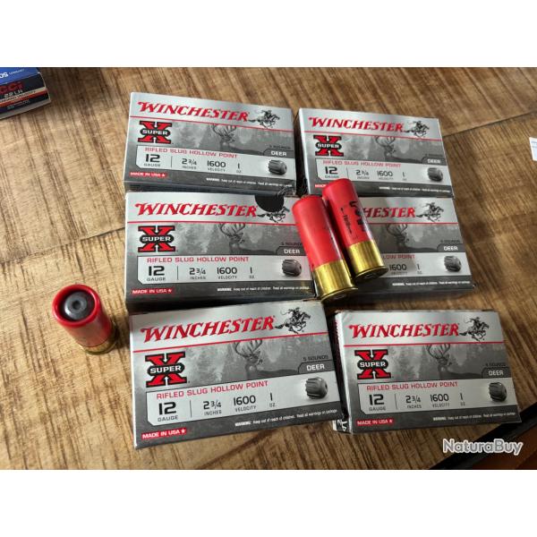 33 cartouches SLUG WINCHESTER CALIBRE 12
