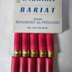 Boîte de 10 cartouches anciennes cal 12 douilles cartons  de chez BARIAT