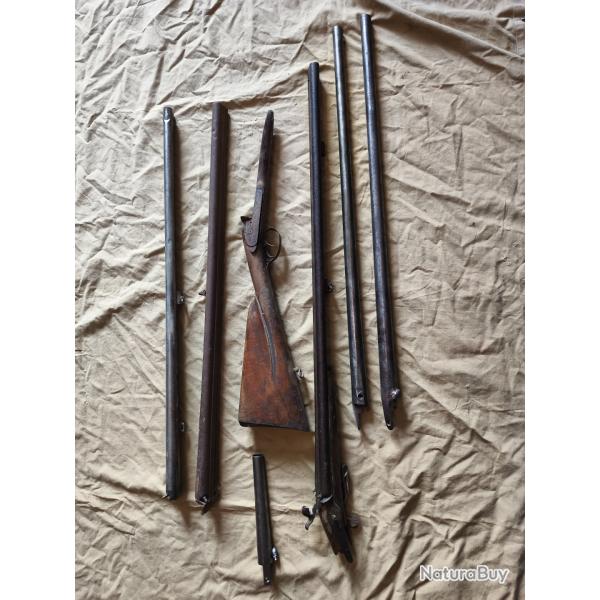 Lot canon et crosse arme ancienne