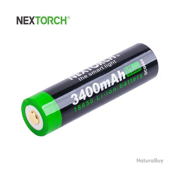 Batterie Nextorch 18650 - 3400mAh 3.6V protge Li-ion USB-C