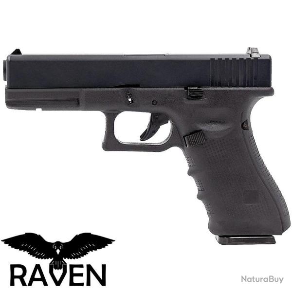 Pistolet airsoft Raven EU17 Airsoft noir GAZ, type Glock 17