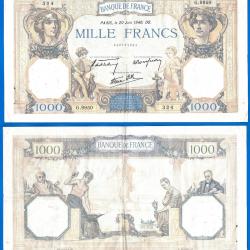 France 1000 Francs 1940 Mercure Et Ceres Grand Billet Franc Frcs Frc Frs