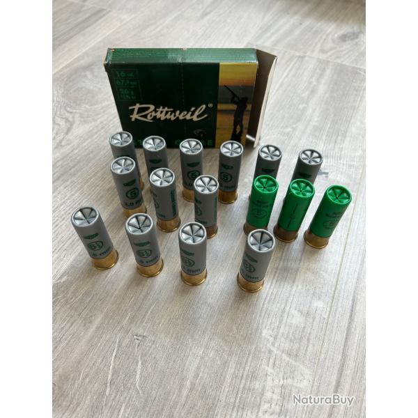 Lot de 16 cartouches billes d'acier calibre 16