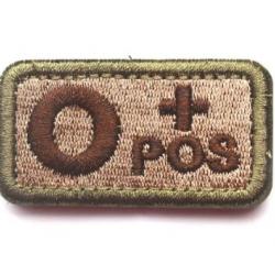Patch Groupe sanguin O+ Beige velcro - Livraison gratuite