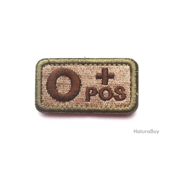 Patch Groupe sanguin O+ Beige velcro - Livraison gratuite