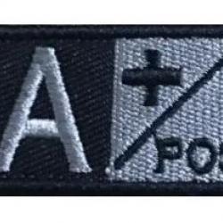Patch Groupe sanguin A+ Noir velcro - Livraison gratuite