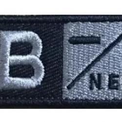 Patch B- Groupe sanguin B- Noir velcro - Livraison gratuite