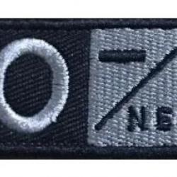 Patch O- Groupe sanguin O- Noir velcro - Livraison gratuite