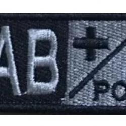 Patch Groupe sanguin AB+ Noir velcro - Livraison gratuite
