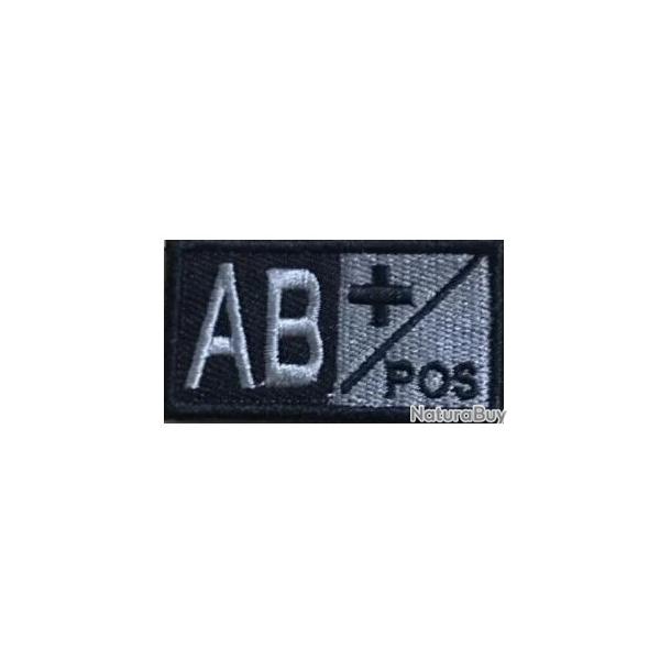 Patch Groupe sanguin AB+ Noir velcro - Livraison gratuite