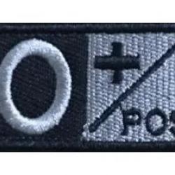 Patch Groupe sanguin O+ Noir velcro - Livraison gratuite