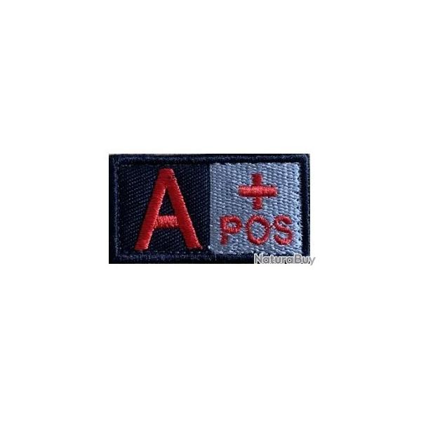 Patch Groupe sanguin A+ Rouge velcro - Livraison gratuite