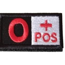 Patch Groupe sanguin O+ Rouge velcro - Livraison gratuite