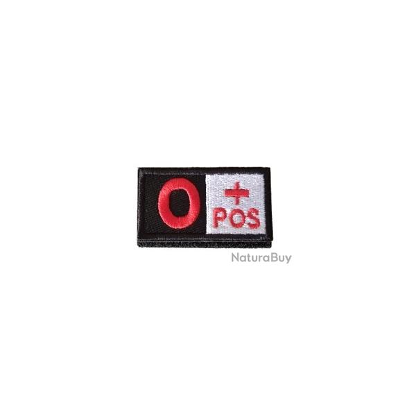 Patch Groupe sanguin O+ Rouge velcro - Livraison gratuite