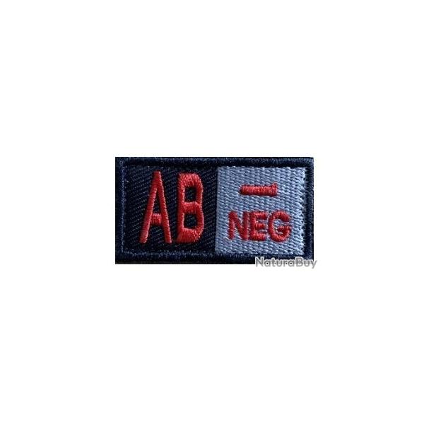 Patch AB- Groupe sanguin AB- Rouge velcro - Livraison gratuite