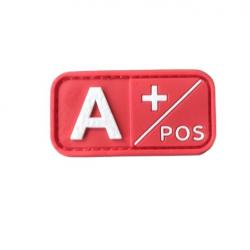 Patch Groupe sanguin A+ PVC Rouge velcro - Livraison gratuite