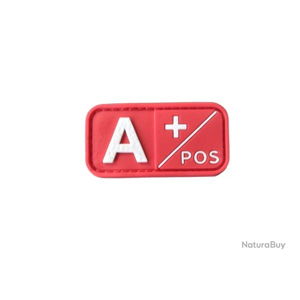 Patch Groupe sanguin A+ PVC Rouge velcro - Livraison gratuite