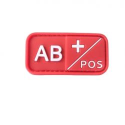 Patch Groupe sanguin AB+ PVC Rouge velcro - Livraison gratuite