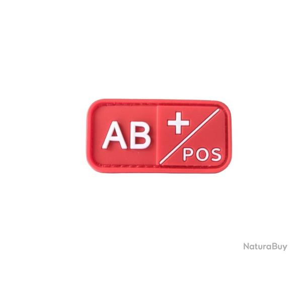 Patch Groupe sanguin AB+ PVC Rouge velcro - Livraison gratuite