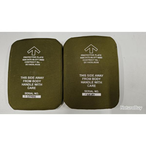 PAIRE DE PLAQUES BALISTIQUES ECBA/CBA CLASSE 4 OSPREY POUR GILET PARE BALLE