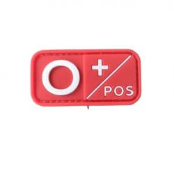Patch Groupe sanguin O+ PVC Rouge velcro - Livraison gratuite