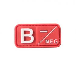 Patch B- Groupe sanguin B- PVC Rouge velcro - Livraison gratuite