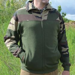 Soldes ! Veste zippée kaki + empiècements camo CE Taille 3XL