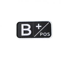 Patch Groupe sanguin B+ PVC Noir velcro - Livraison gratuite