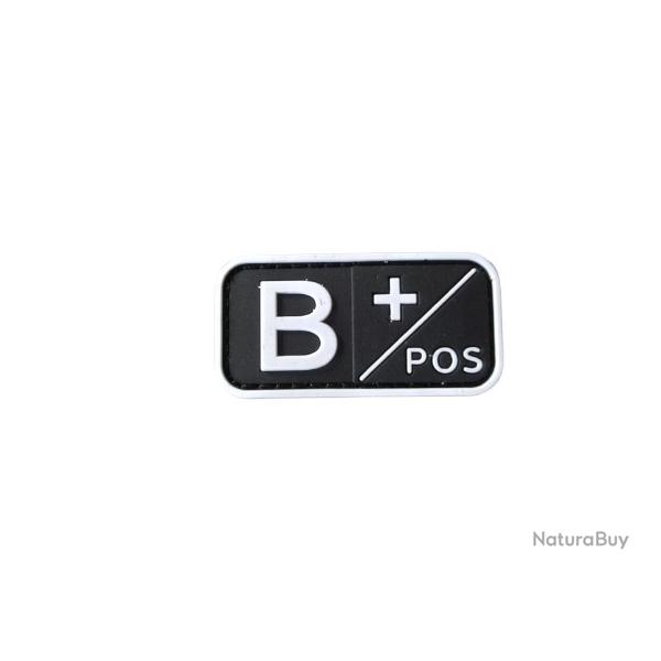 Patch Groupe sanguin B+ PVC Noir velcro - Livraison gratuite