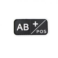Patch Groupe sanguin AB+ PVC Noir velcro - Livraison gratuite