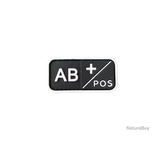 Patch Groupe sanguin AB+ PVC Noir velcro - Livraison gratuite