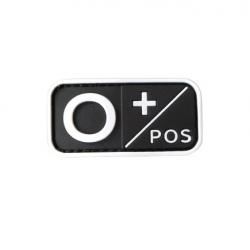 Patch Groupe sanguin O+ PVC Noir velcro - Livraison gratuite