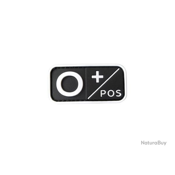 Patch Groupe sanguin O+ PVC Noir velcro - Livraison gratuite