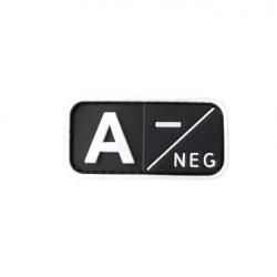Patch A- Groupe sanguin A- PVC Noir velcro - Livraison gratuite