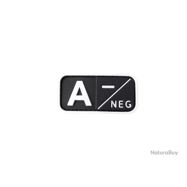 Patch A- Groupe sanguin A- PVC Noir velcro - Livraison gratuite
