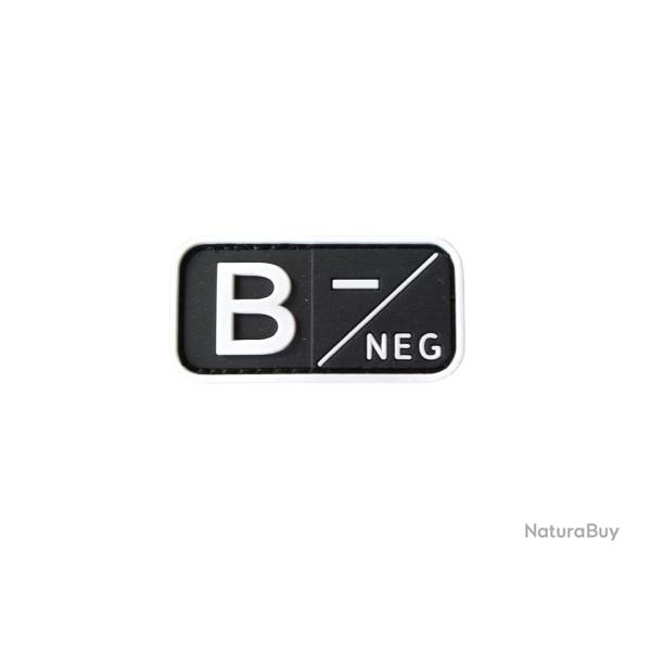 Patch B- Groupe sanguin B- PVC Noir velcro - Livraison gratuite